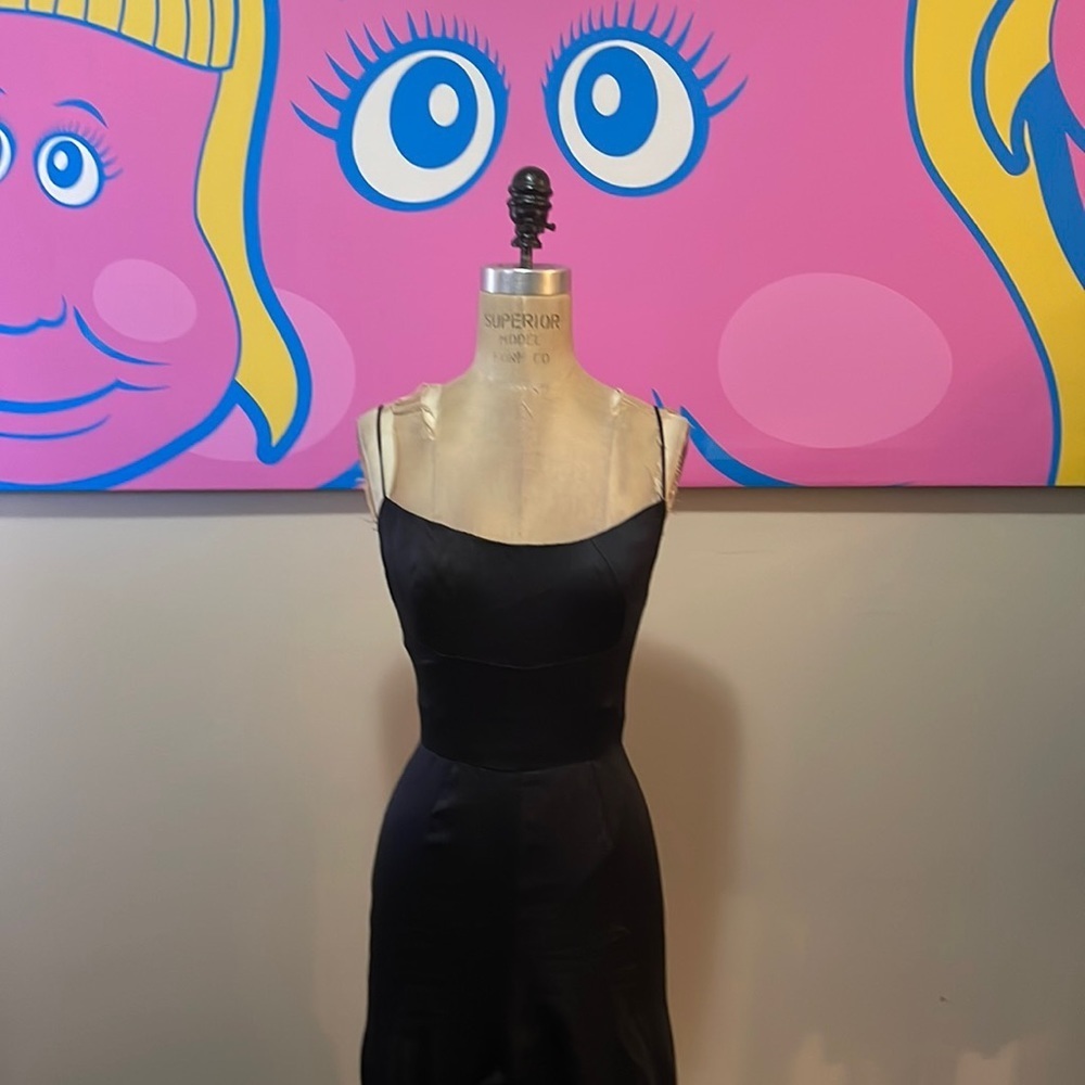 Moschino Black Silk High Low Gown Long Dress